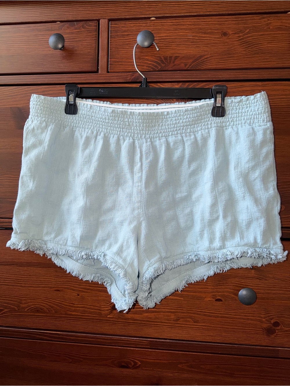 Kut from the Kloth Coastal Blue Frayed Hem Pull-On 100% Cotton Shorts